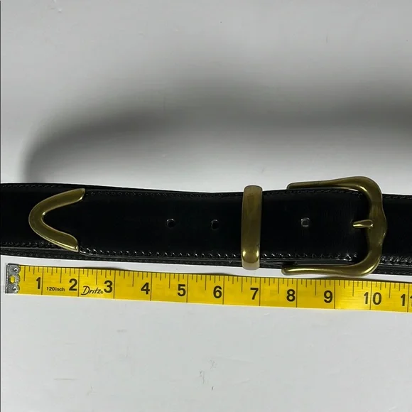 Fossil Black Leather Belt with Gold Buckle Sz L - Picture 13 of 14